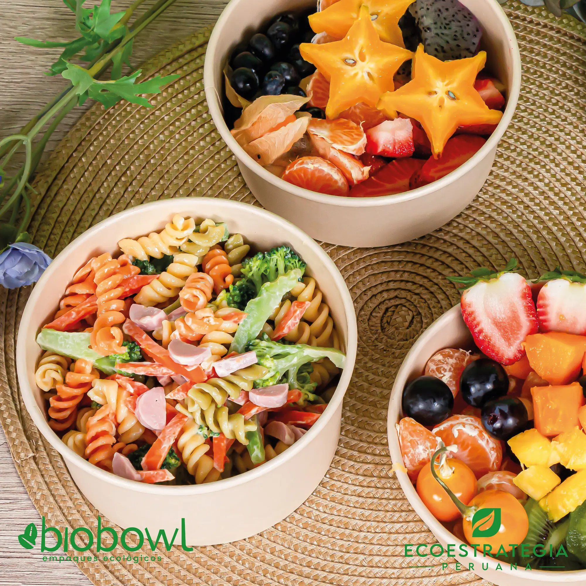 Este bowl biodegradable de 750 ml es a base de fibra de bambu. Envases descartables con gramaje ideal, cotiza tus empaques, platos y tapers para alimentos