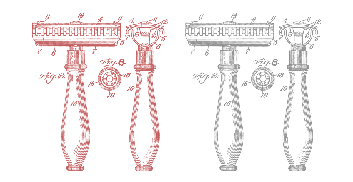The Gillette patent for the first razor