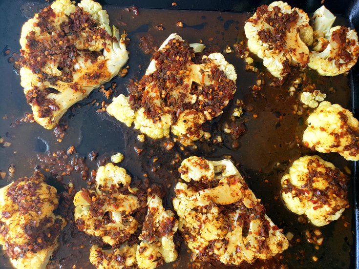 Jerk cauliflower steaks