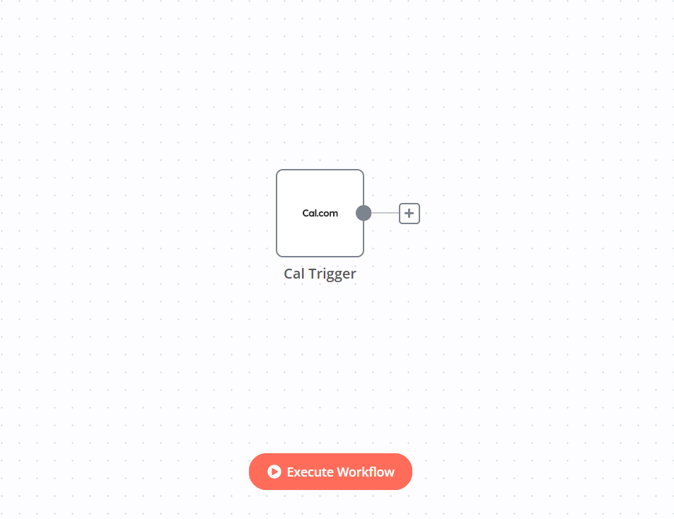 A workflow with the Cal Trigger node