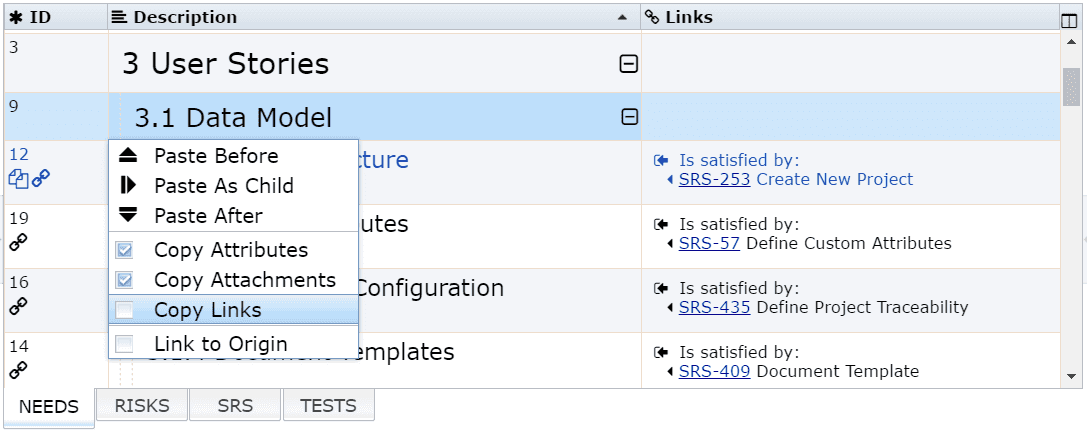 Paste Requirement with Copying Traceability Links Paste Requirement with Copying Traceability Links