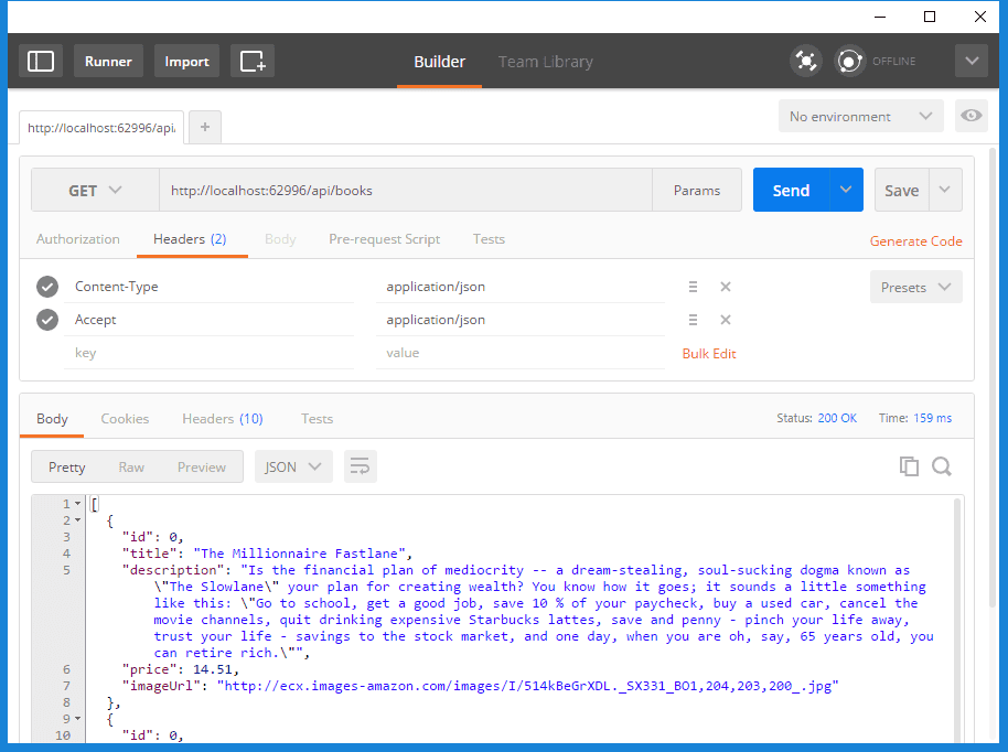 Postman response in JSON Postman response in JSON