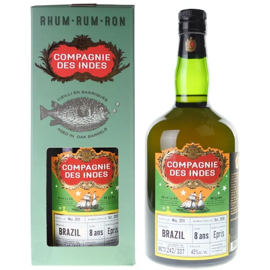 Image of the front of the bottle of the rum Brazil