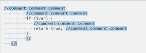Image showing what kind of comments the above regex gets.