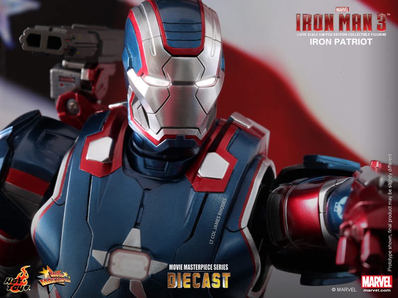 Hot Toys Iron Man 3 MMS195D01 Iron Patriot 1/6th Scale Limited Edition Collectible Figure