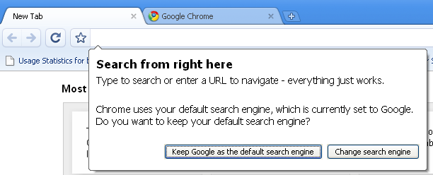 Chrome home page
