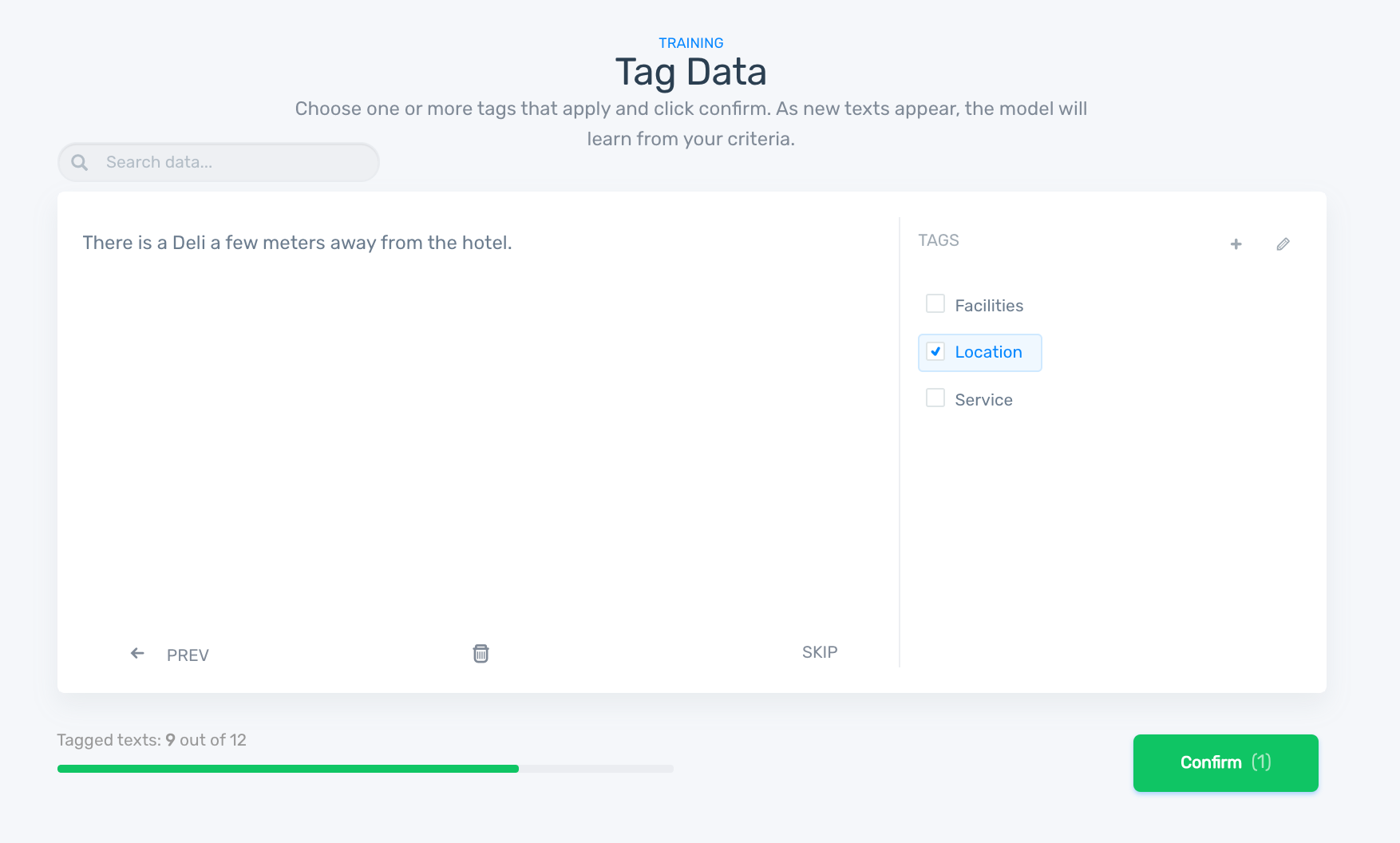 Tag data to train your classifier