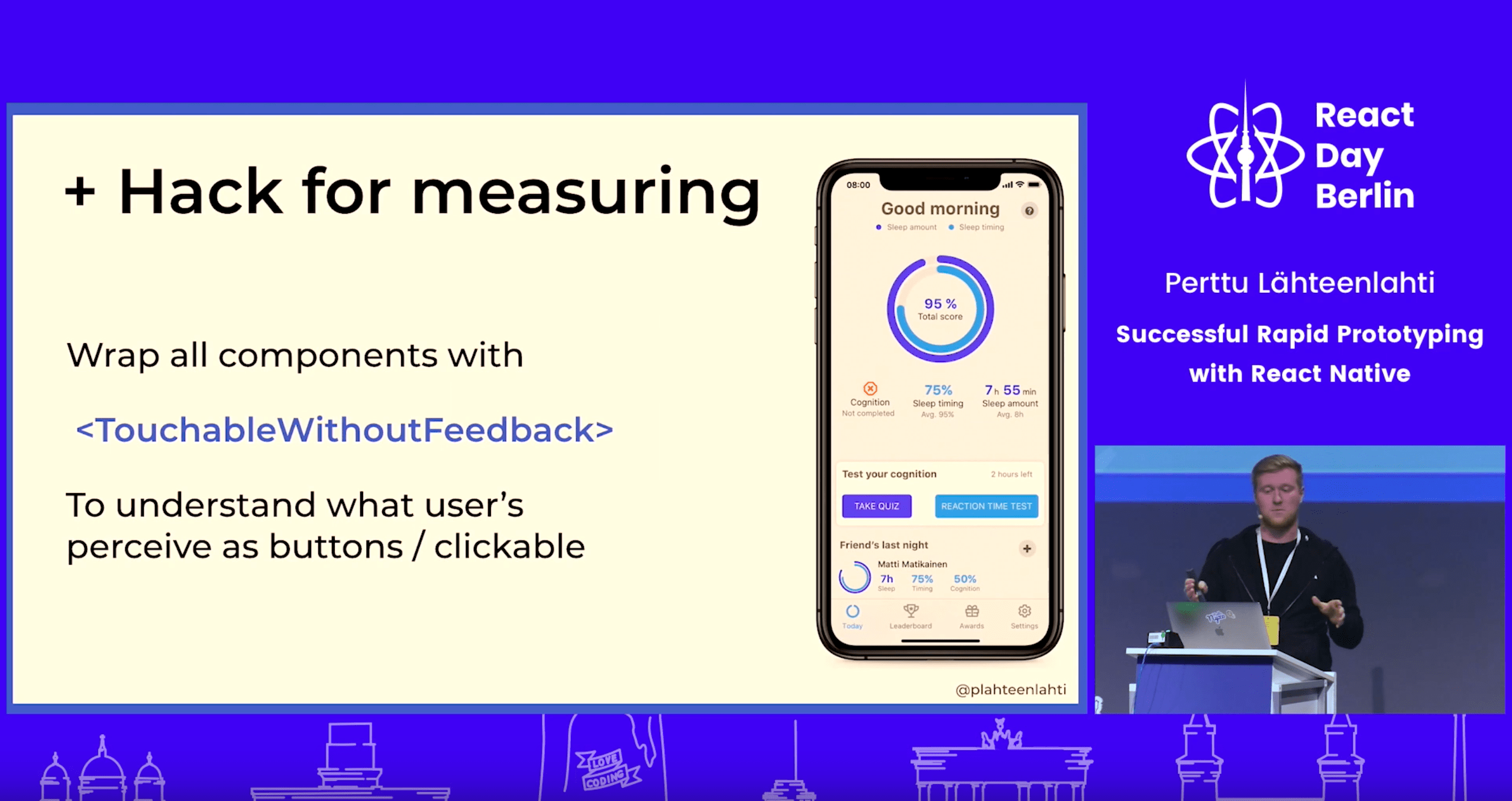 Screenshot of the presentation with a analytics hack 