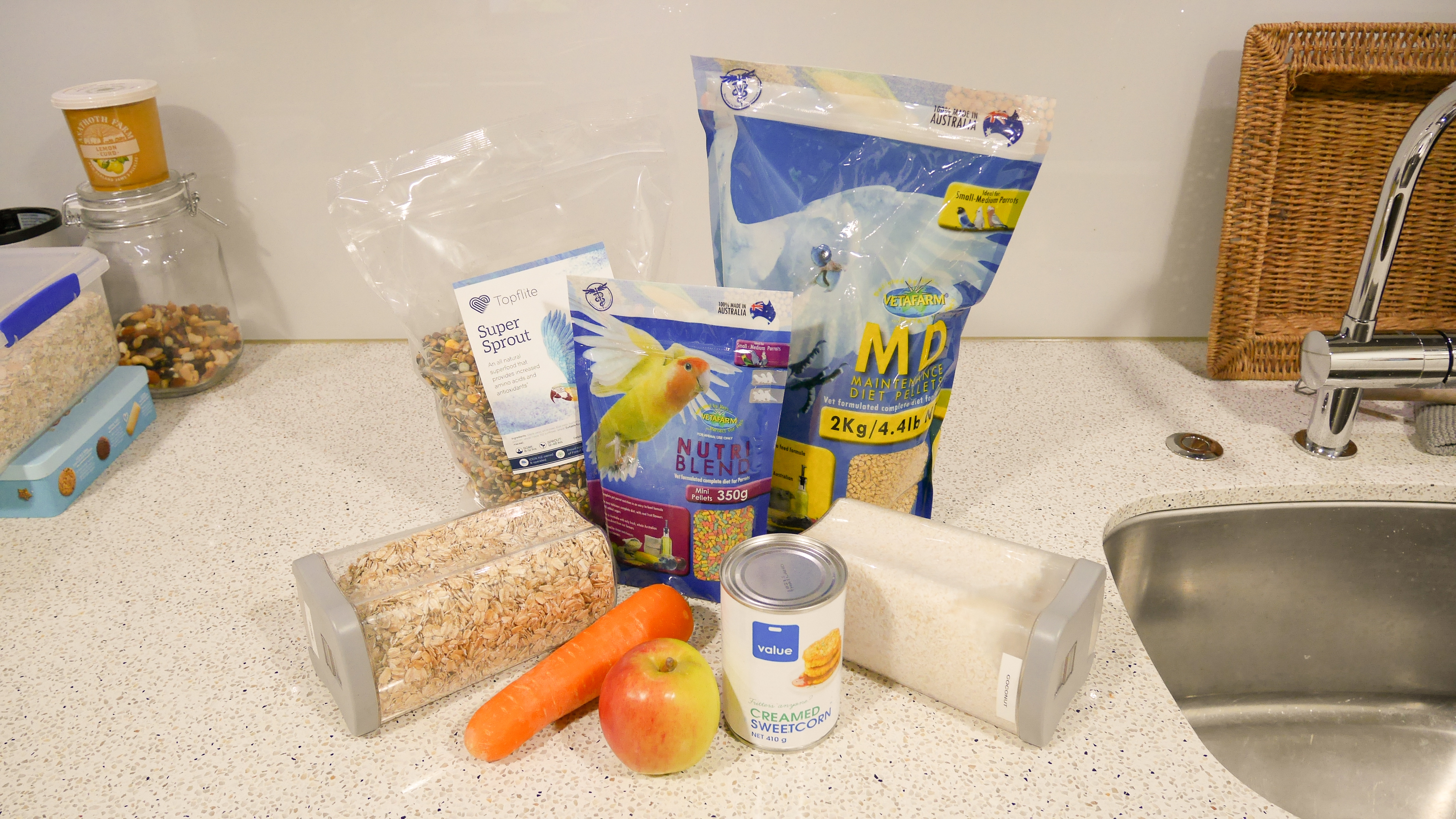 Ingredients for the parrot cookie recipe