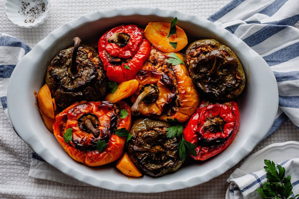 Greek Stuffed Peppers (Yemista) | Olive & Mango