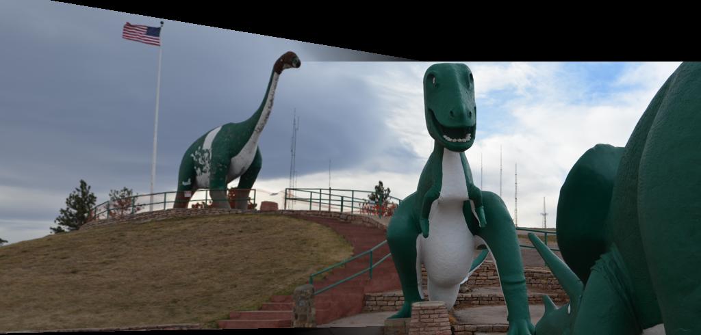 Dinosaur benchmark images stitched together