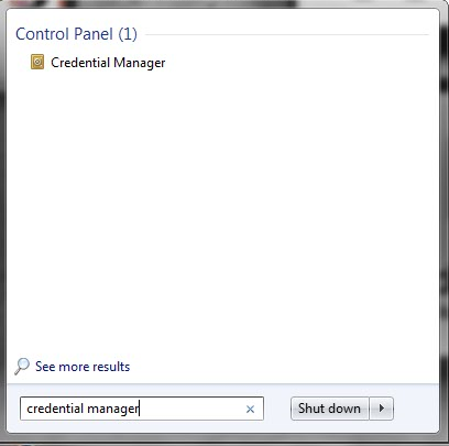 credential manager control panel