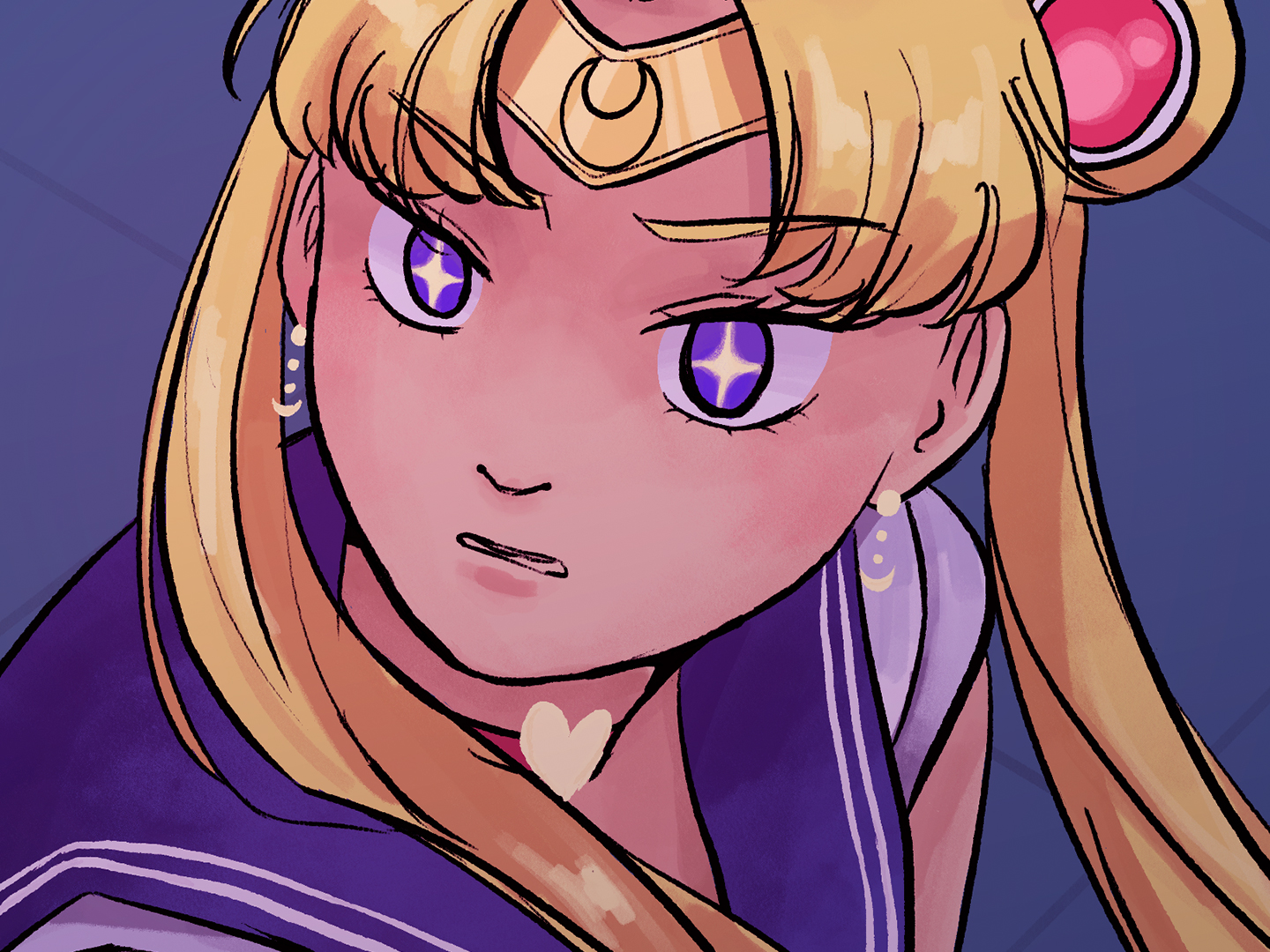 Sailor Moon looking over her shoulder.