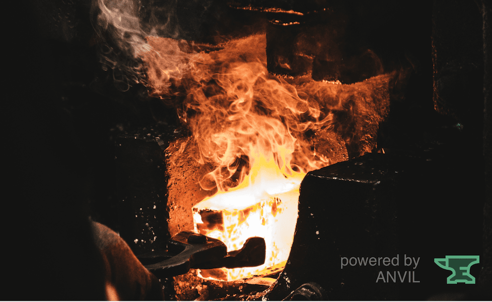 Image of a piece of iron being forged