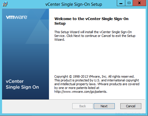 vCenter Single Sign-On Installation 2