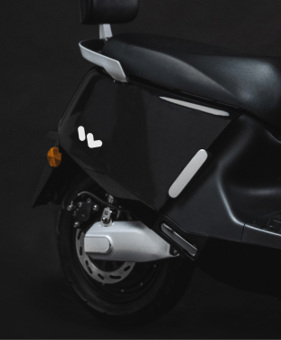Wunder branded black electric scooter, created with Yadea.