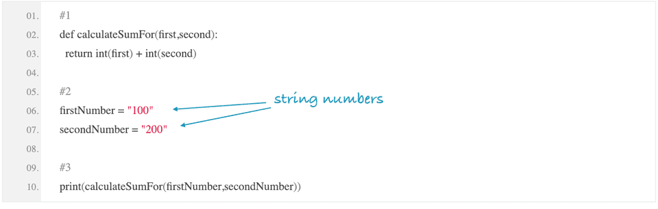 python find sum of string numbers