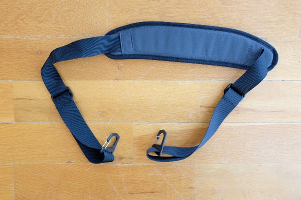 The shoulder strap add-on (sold separately)