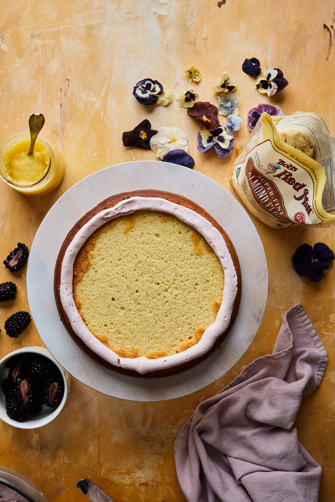 Lemon Blackberry Gluten Free Almond Flour Layer Cake