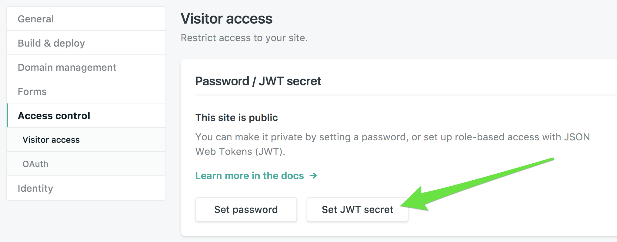 Set JWT Secret