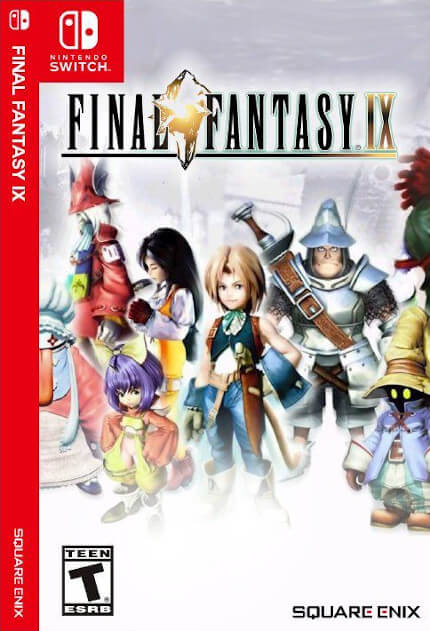 A custom boxart design for Final Fantasy IX, which never saw a physical release (of it’s own) on Switch