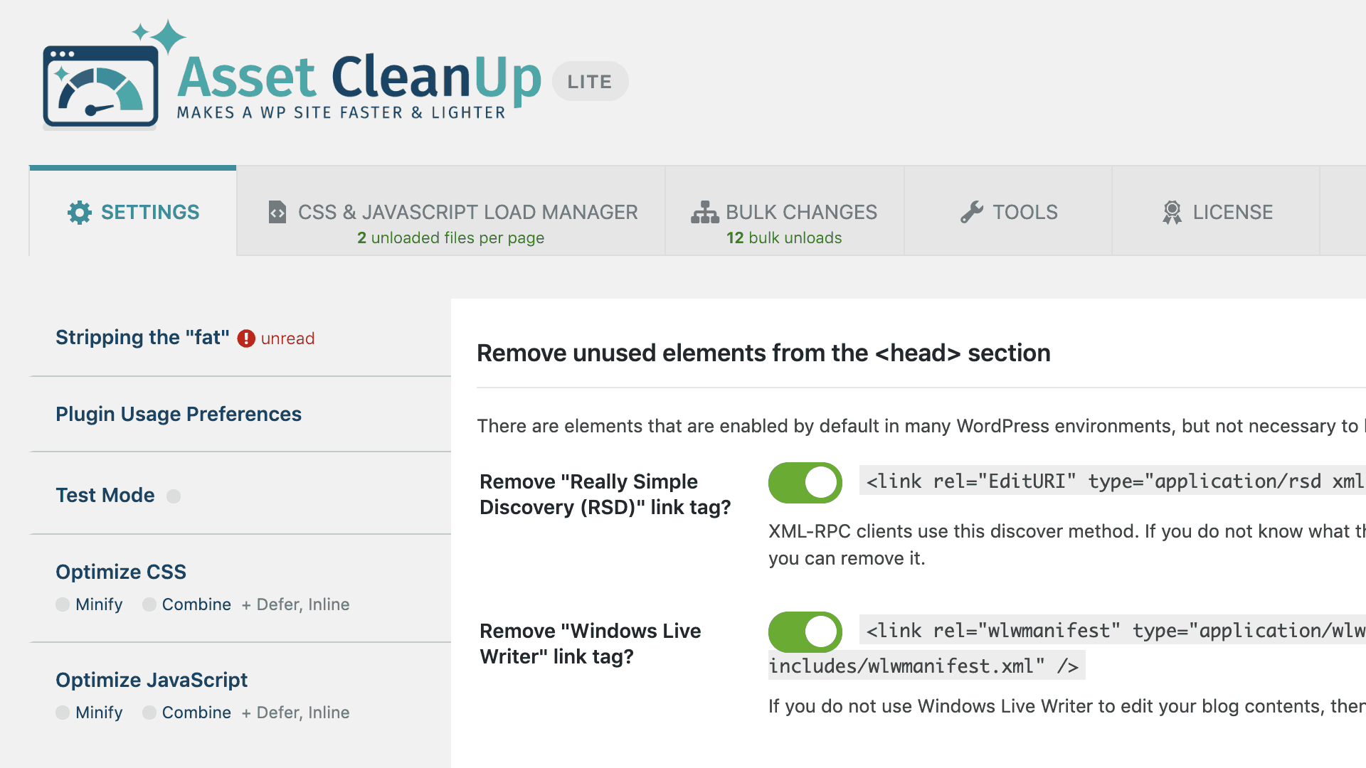 Asset CleanUp: Page Speed Booster plugin reduces CSS and JavaScript requests