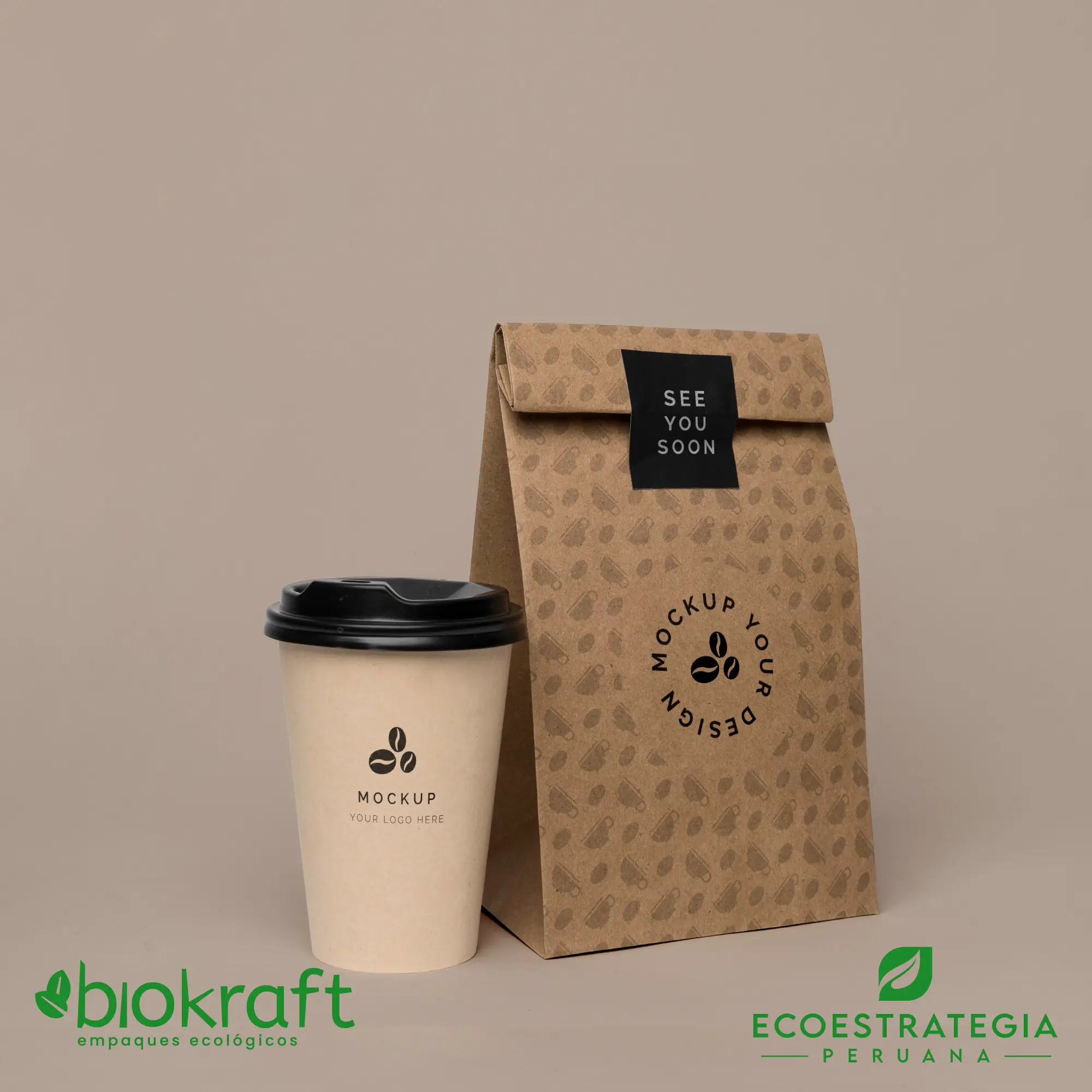 Esta bolsa de papel Kraft tiene un grosor de 60 gr y un peso de 17gr. Bolsas biodegradables y ecológicas reutilizables y personalizadas. Ideal para delivery