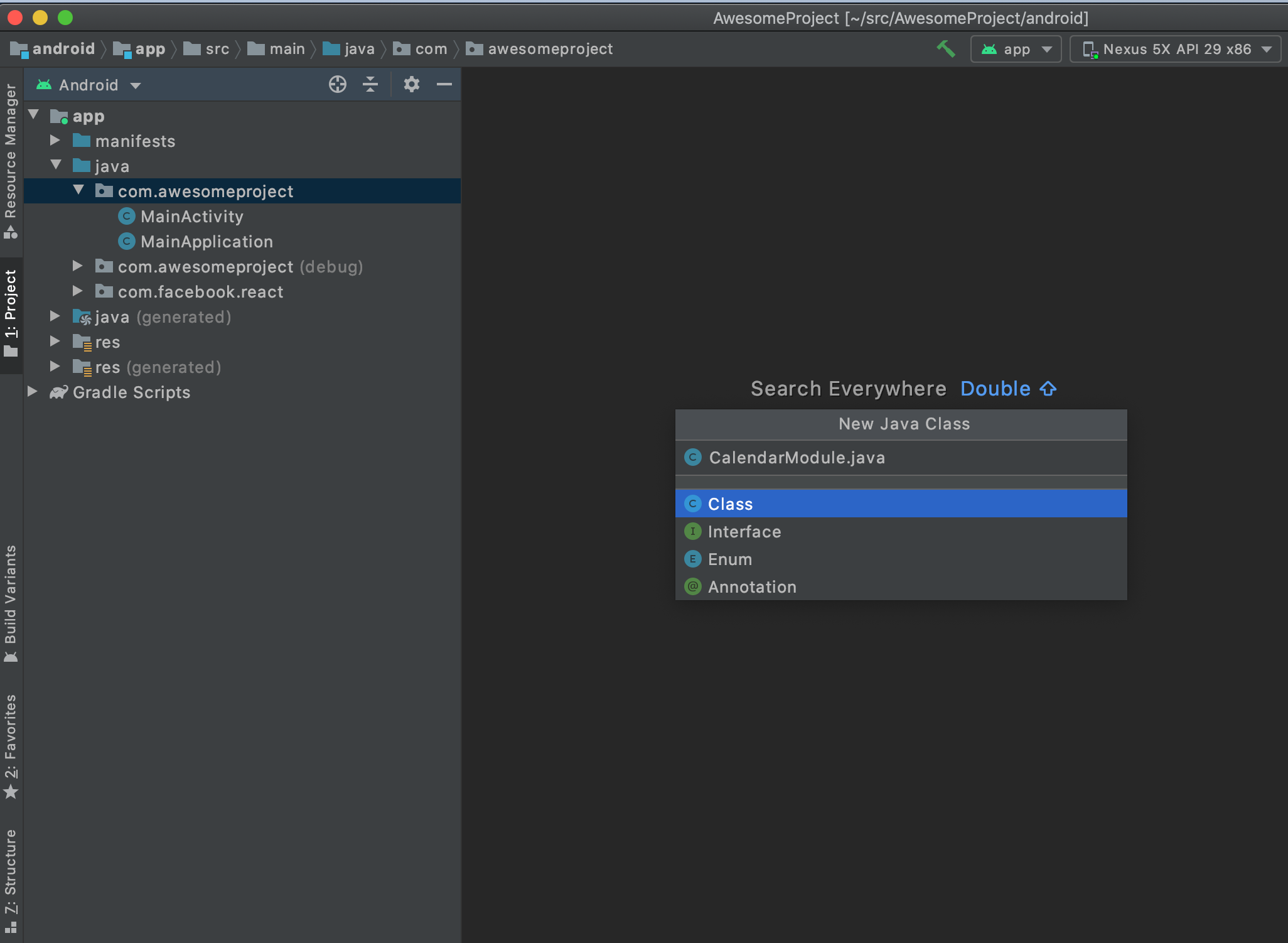 React Native In Android Studio Nrasupermarket