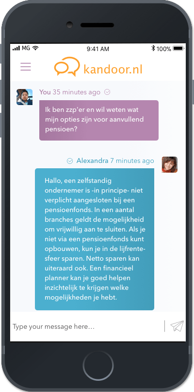 Screenshot of Kandoor web interface on a phone.