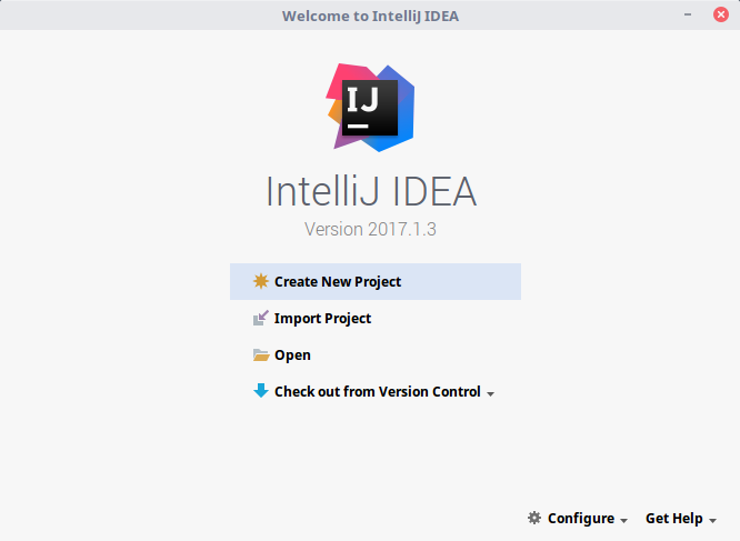 Jendela Welcome Intellij