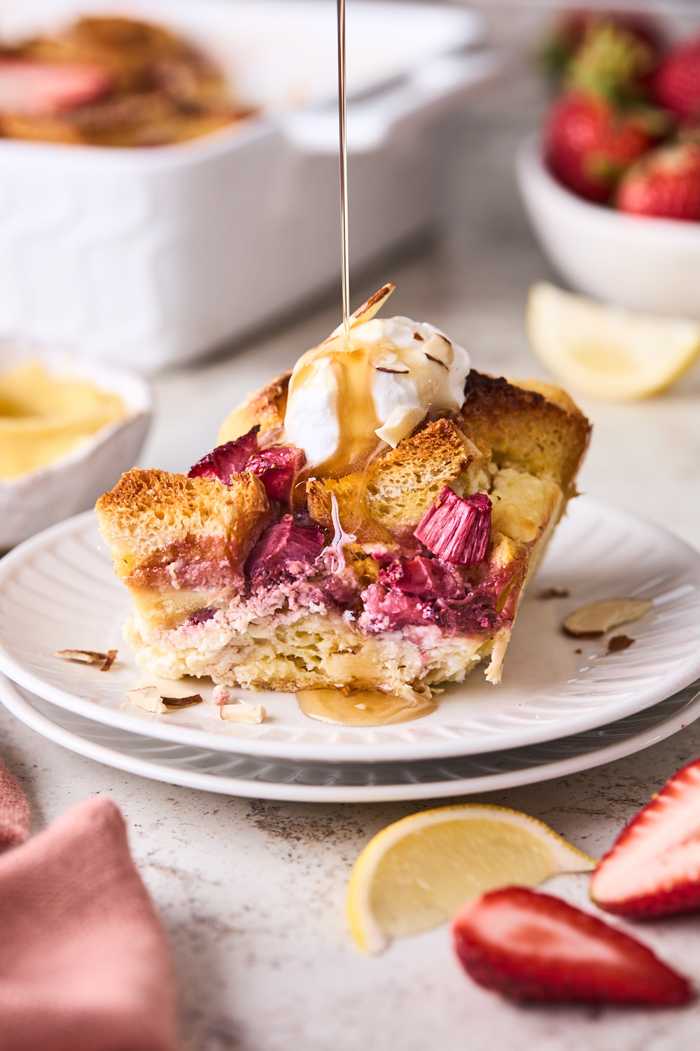 Strawberry Rhubarb Baked French Toast | Olive & Mango