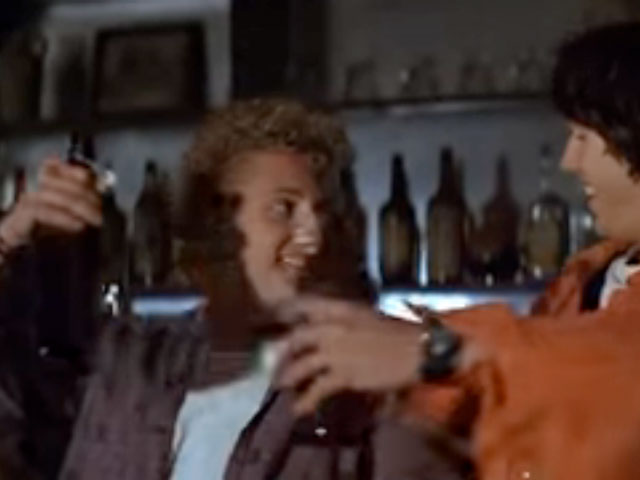 Bill and Ted travel to the American Old West to find Billy the Kid and visit a bar, buying a pair of beers to drink