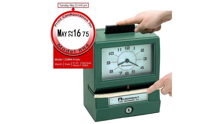 Acroprint 125RR4 Heavy-Duty Manual Time Clock