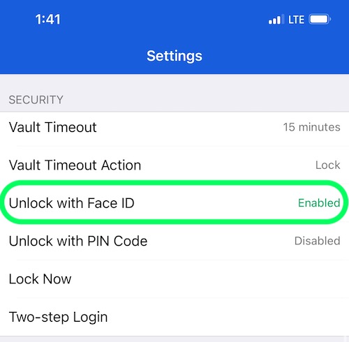 Enable Face ID in iOS