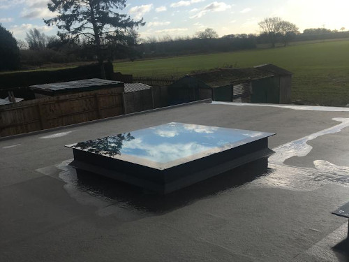 New skylight installed in flat roof