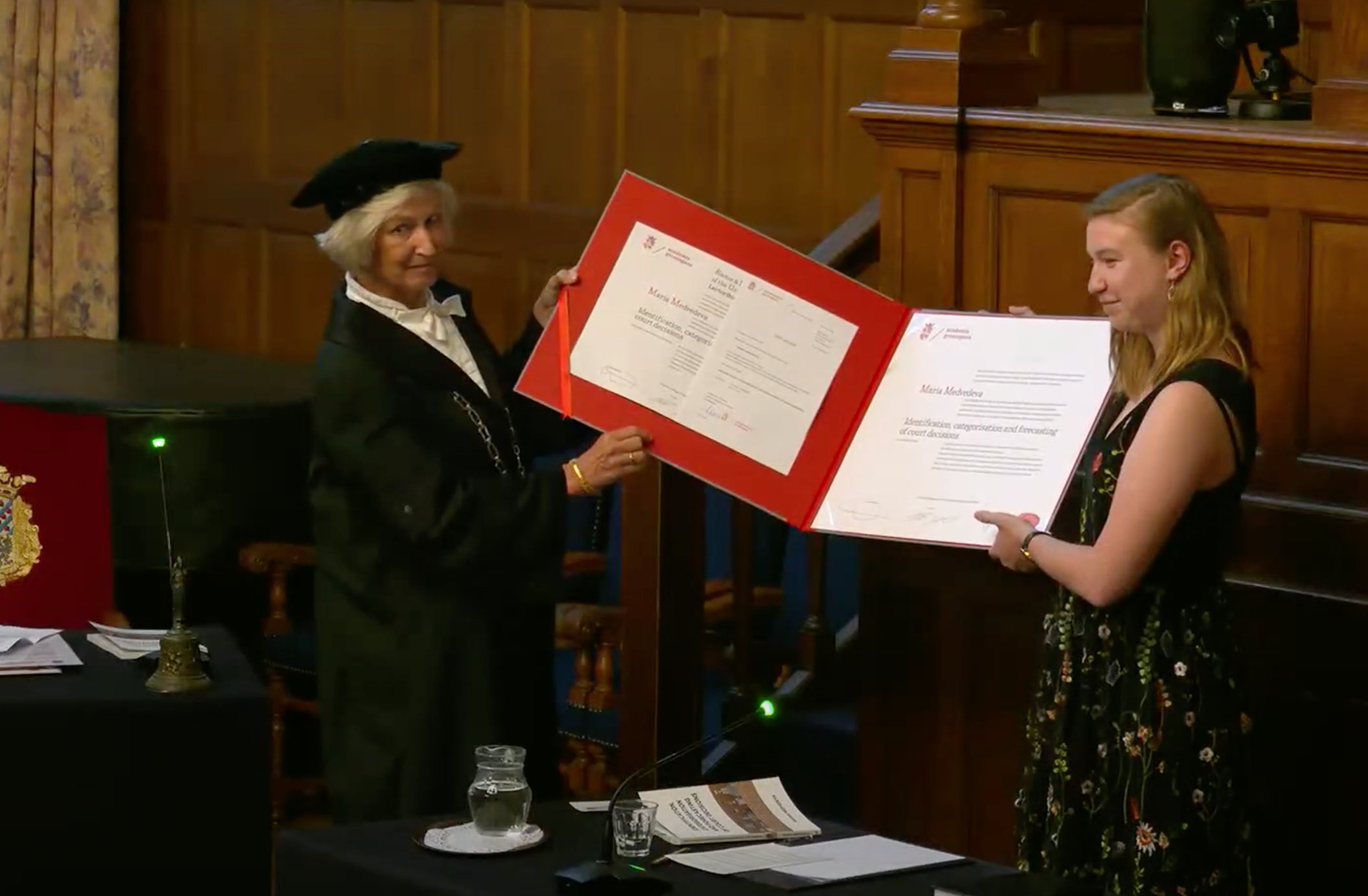 Masha receives PhD diploma
