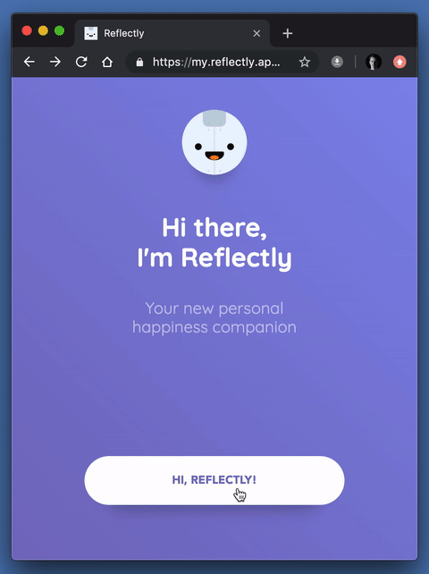 A screen capture of our onboarding flow for web, written in AngularDart — featuring wonky icon fonts.