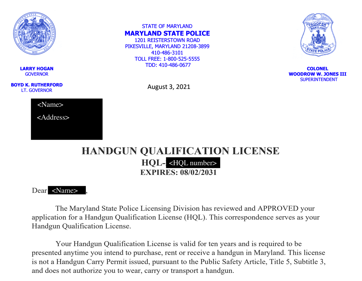 Maryland HQL