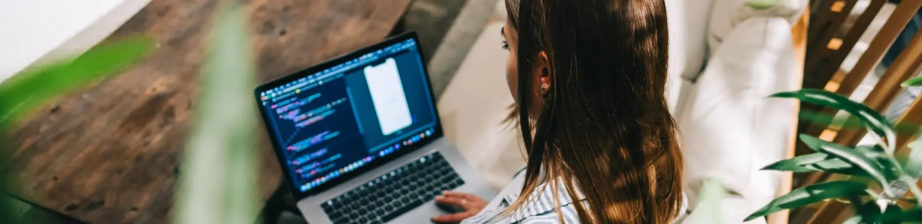 woman working on a computer