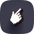 Pixalated pointing hand