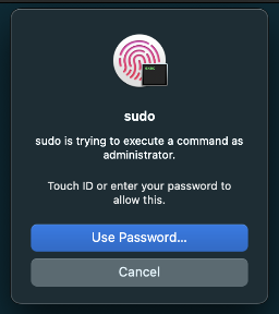TouchID dialog from sudo