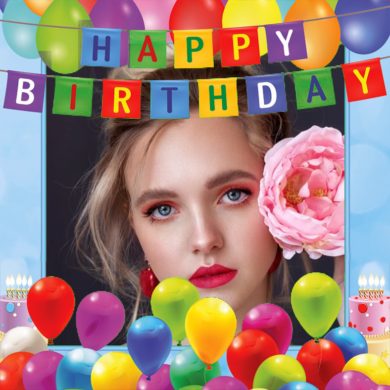 Online Greetings with happy birtday balloons card