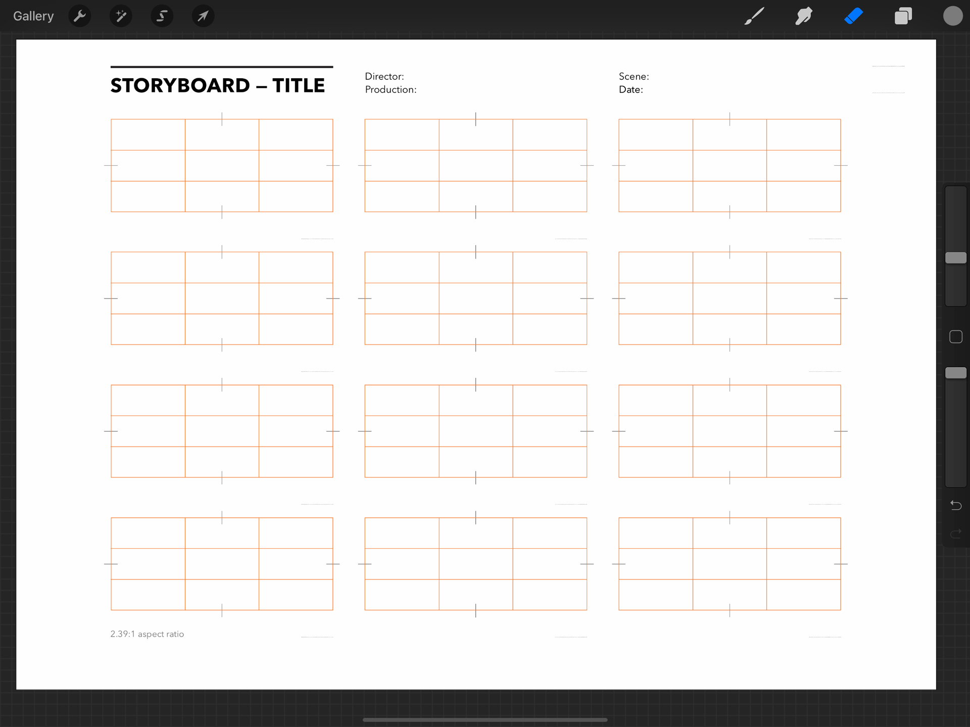 Free Procreate Storyboard Template For 2 39 1 Films Templates Supply