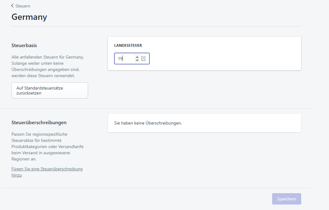 Shopify senkt automatich die Steuern