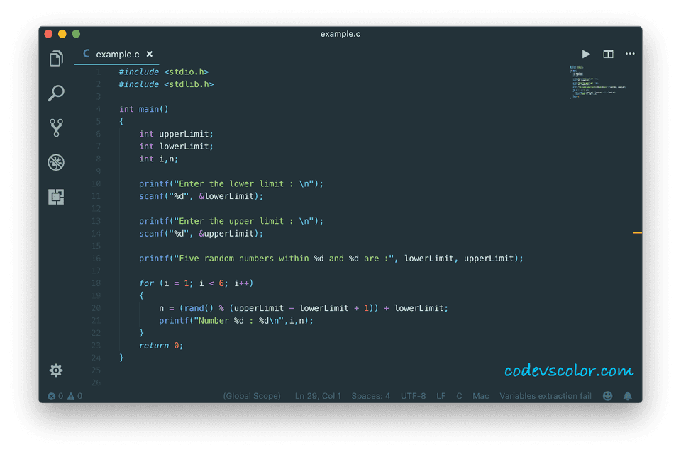 C Program To Print A Random Number In A Range CodeVsColor