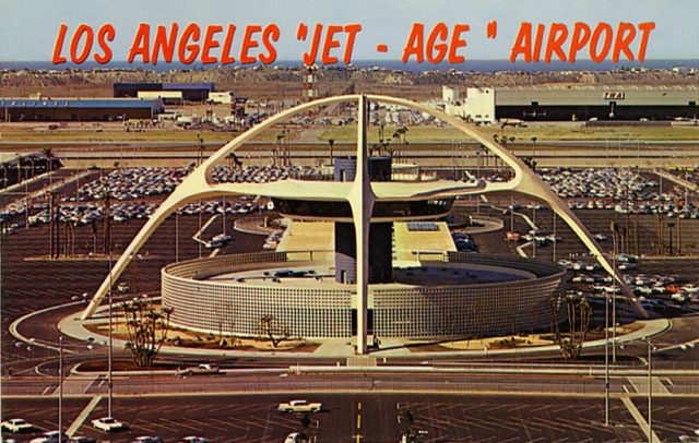 postcard of los angeles jet set airport