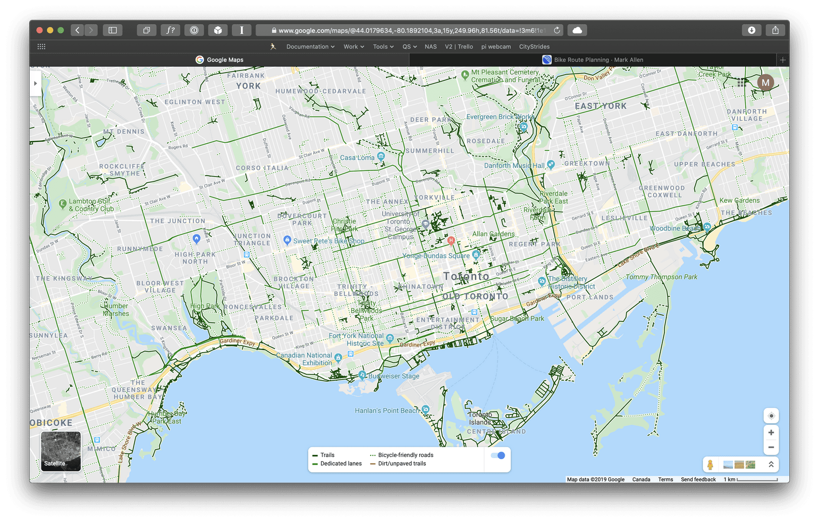 Bike-friendly streets in Toronto