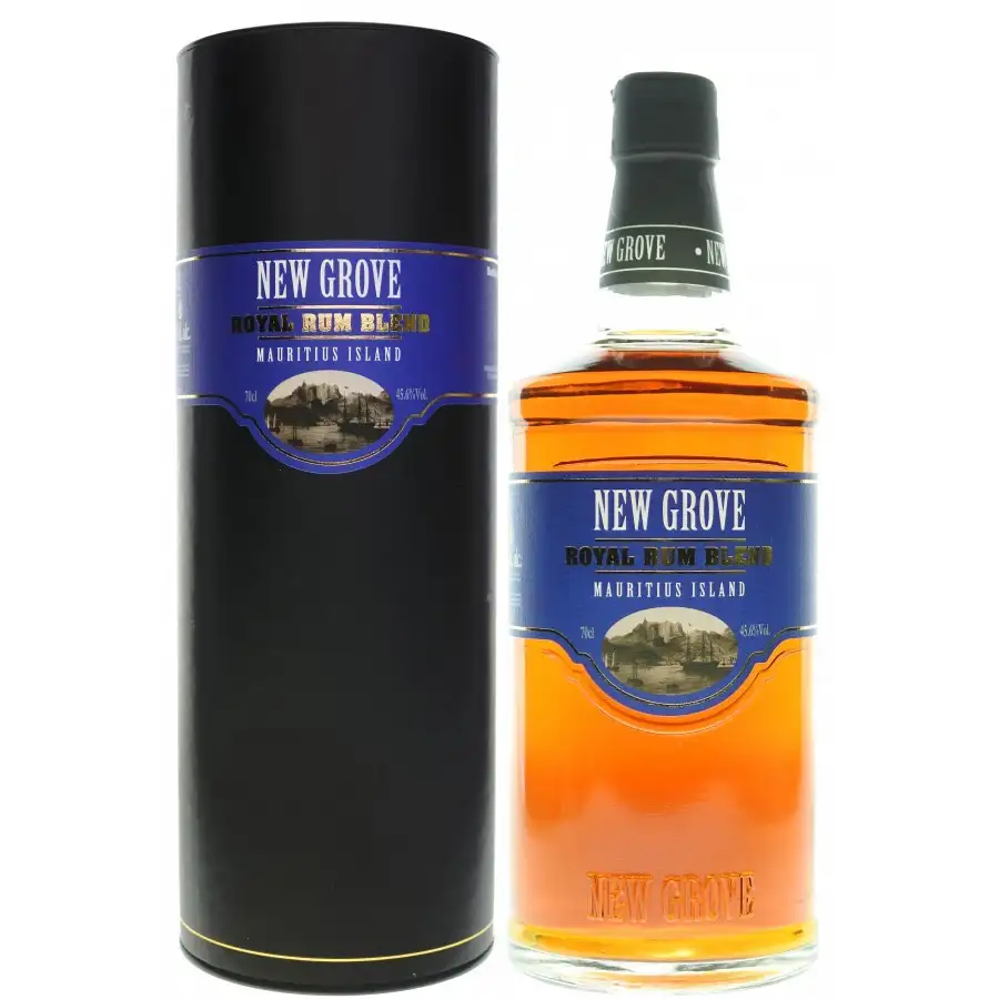 Image of the front of the bottle of the rum New Grove Royal Rum Blend (60th Anniversary of LMDW)