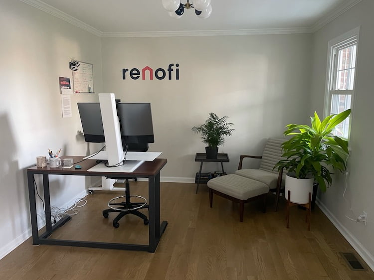 RenoFi Founder's new home office space