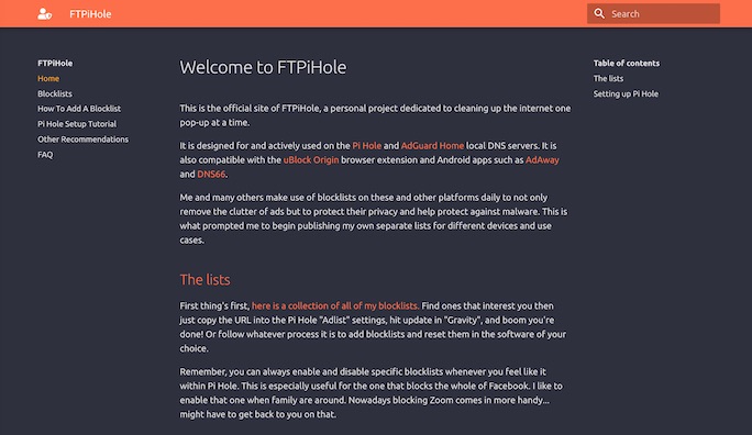Screenshot of FTPiHole
